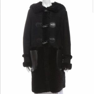 Coach Shearling Toggle Coat with Hood